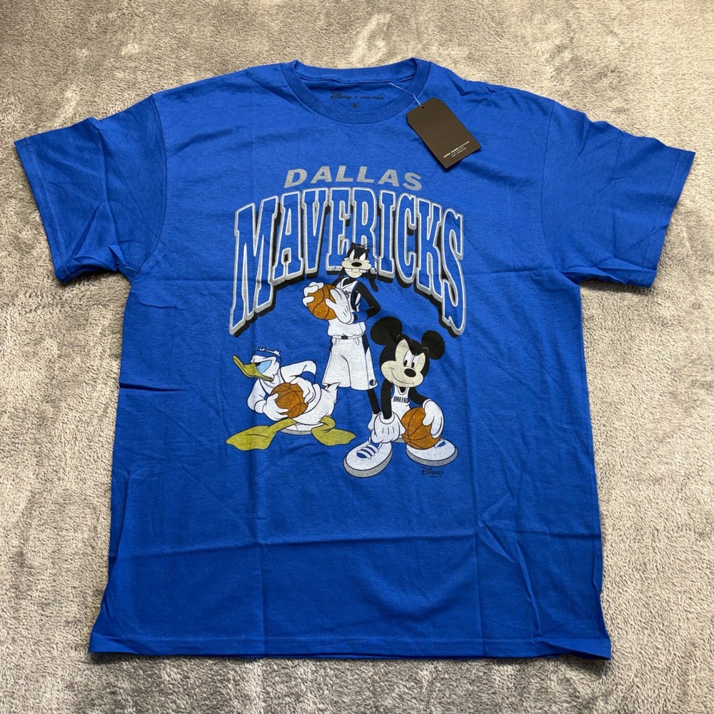 Junk Food T-Shirt Mens M Blue NEW Dallas Mavericks Disney Mickey NBA‎ Graphic